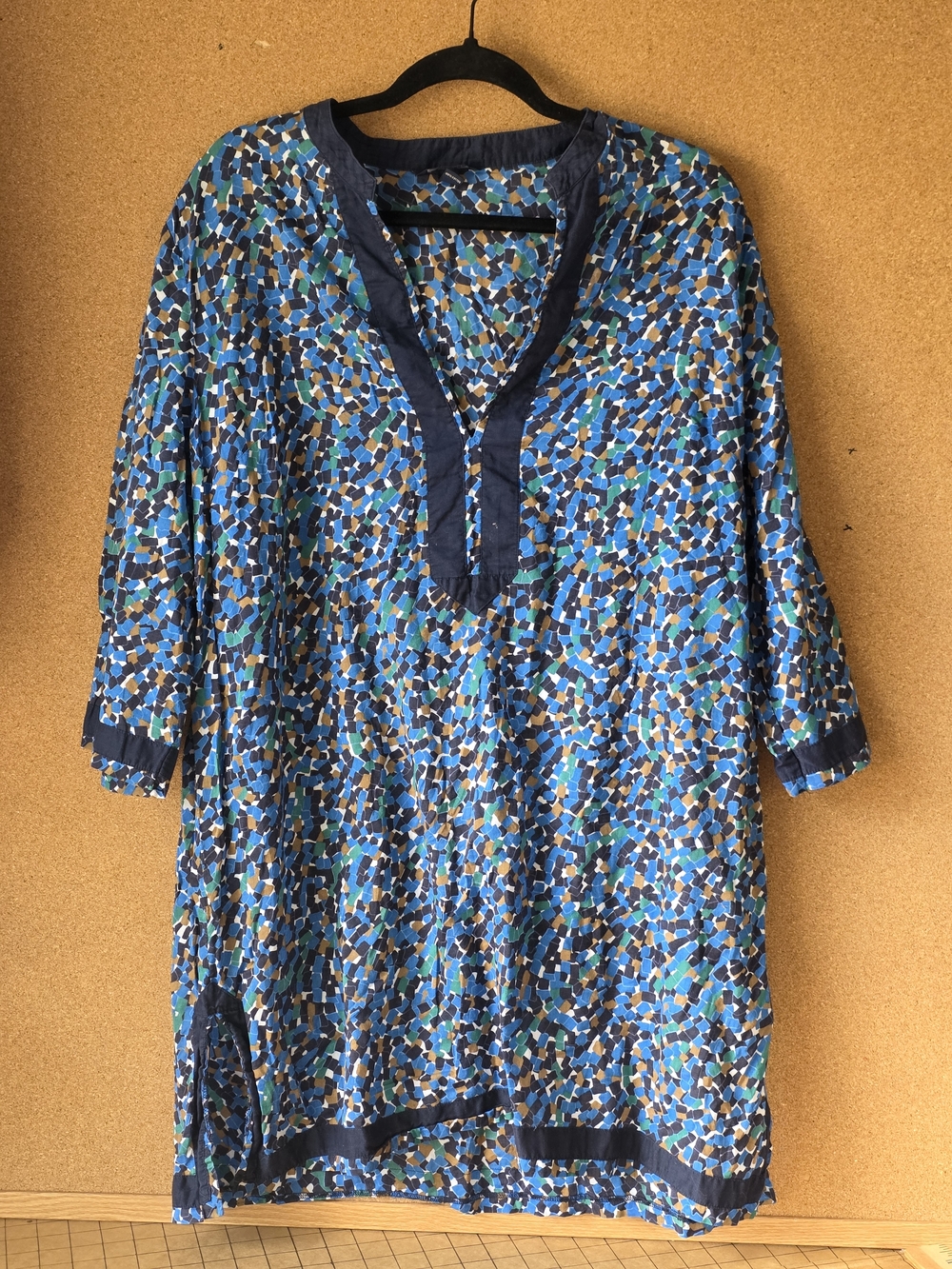 Lands’ End Mosaic Print Long Sleeve Tunic Top XL 18